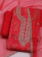 Embroidered Organza Unstitched Suit With Dupatta